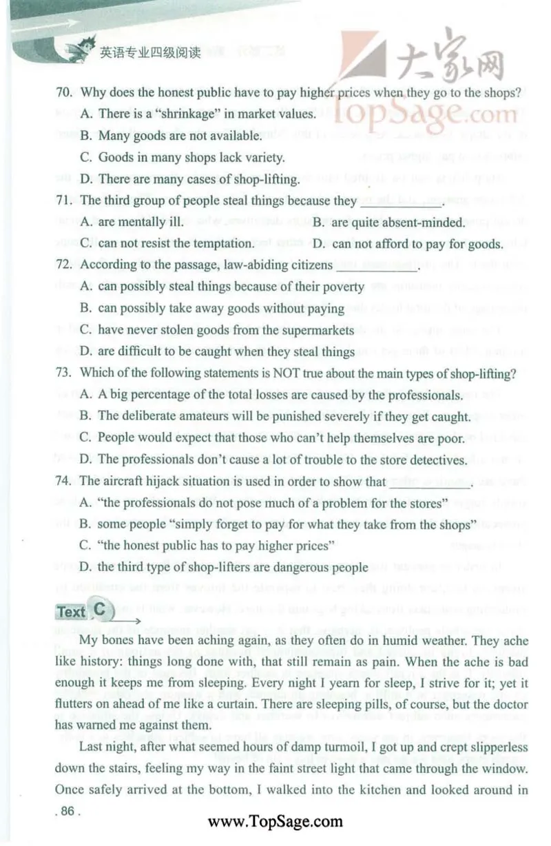 冲击波专业4级阅读_2025专四专八真题及备考资料_2009-2024专四真题+备考资料_2024专四备考资料合辑（电子书）_24专四阅读_2024冲击波系列专四阅读