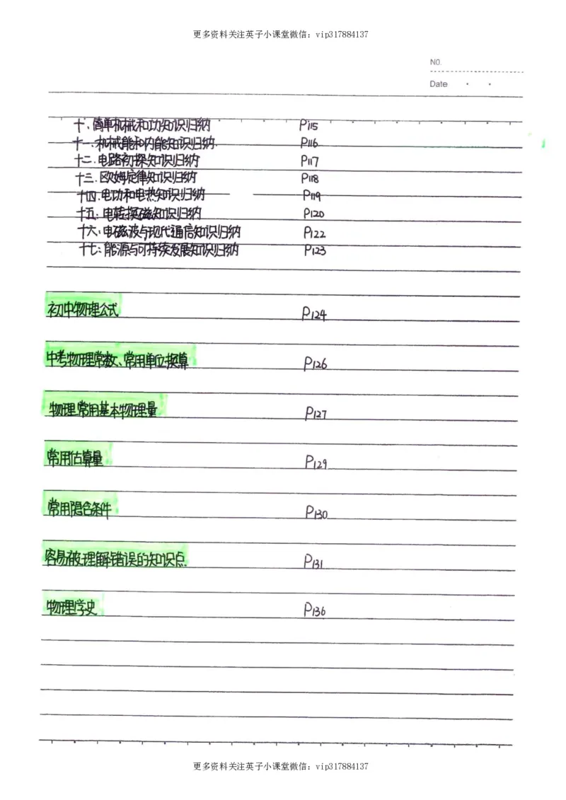 7）中考物理状元笔记（142页）_赠送小初高学霸笔记等_赠_中考状元笔记