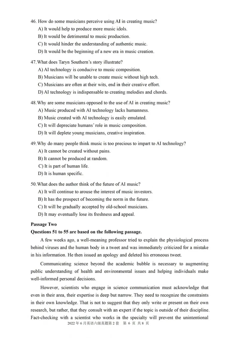 ❤打印版真题2018-2022.06六级真题❤_英语四六级整合_英语四六级真题版本二此版为主此文件夹会持续更新_六级真题_1.六级真题+答案解析+听力音频_2014年-2022年真题解析音频