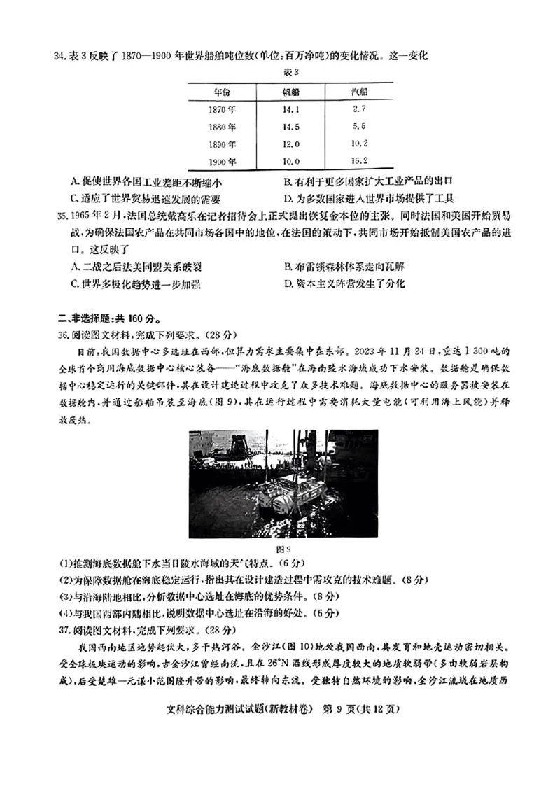 2024届华大新高考联盟合肥市第一中学等名校高三下学期三模联考文科综合试题_2024年5月_01按日期_25号_2024届华大新高考联盟高三5月名校高考预测卷（新教材）