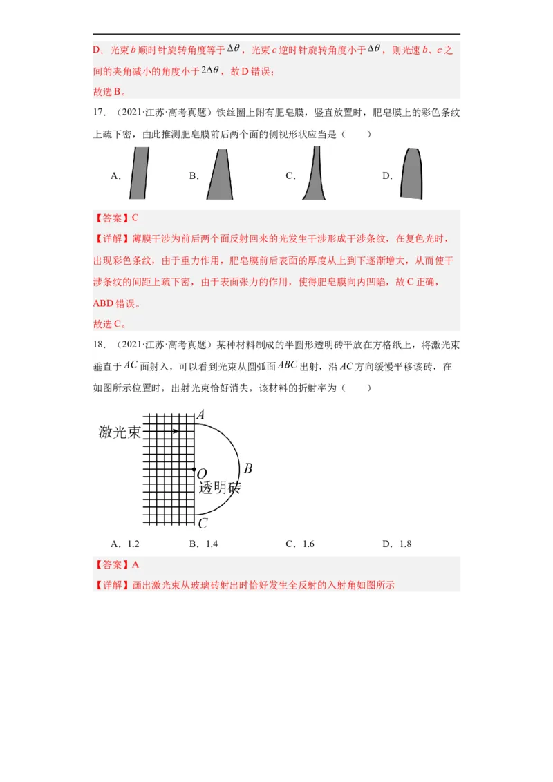 专题14光学(解析版)_赠送：2008-2024全套高考真题_高考物理真题_送高考物理五年真题(2019-2023)分项汇编（全国通用）