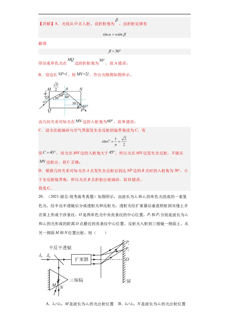 专题14光学(解析版)_赠送：2008-2024全套高考真题_高考物理真题_送高考物理五年真题(2019-2023)分项汇编（全国通用）