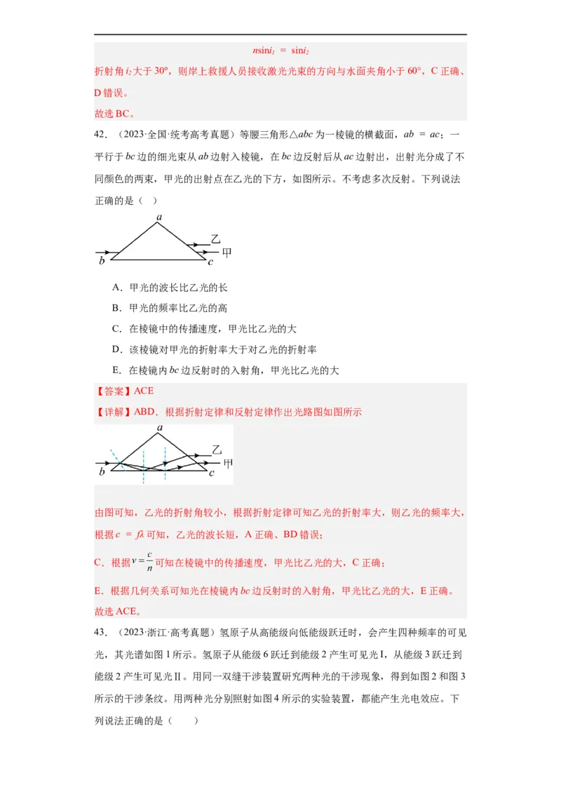 专题14光学(解析版)_赠送：2008-2024全套高考真题_高考物理真题_送高考物理五年真题(2019-2023)分项汇编（全国通用）