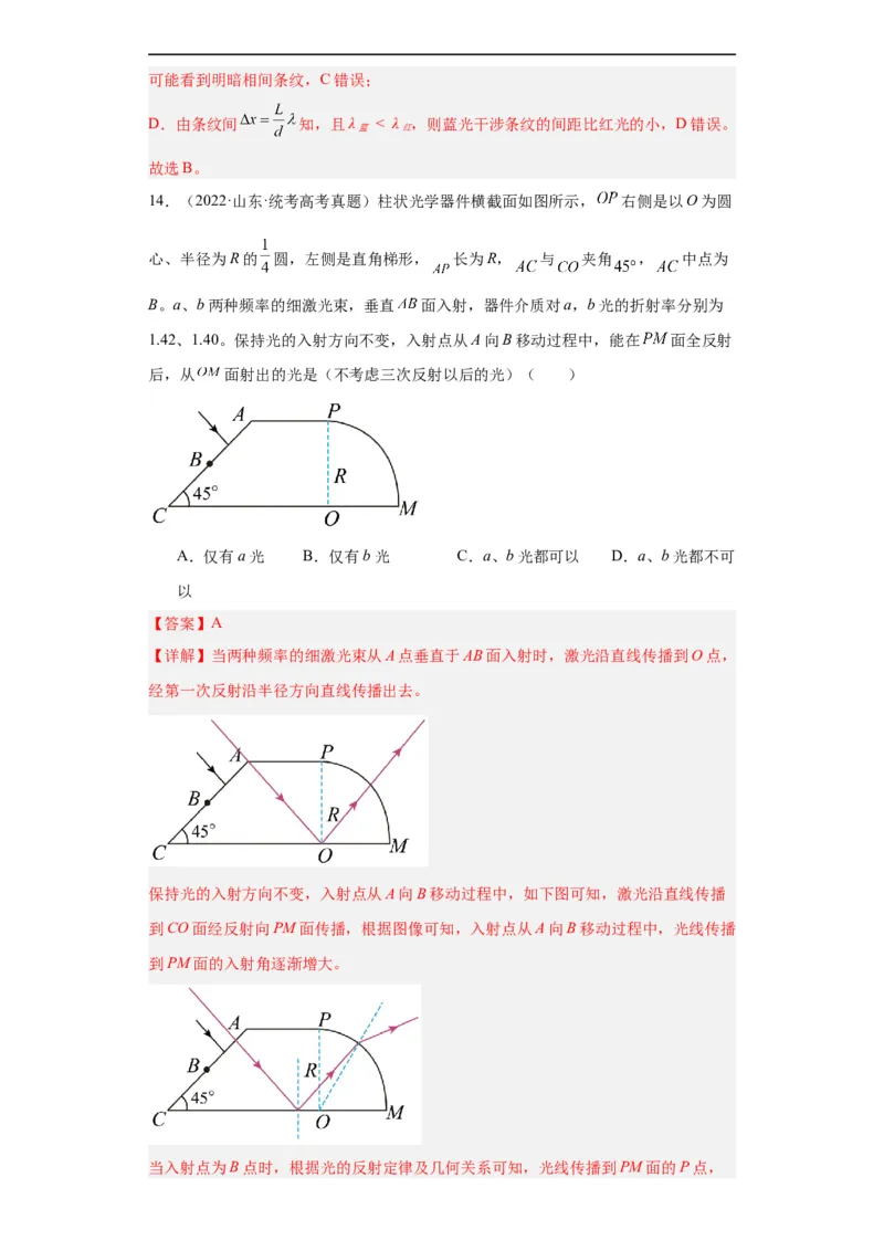 专题14光学(解析版)_赠送：2008-2024全套高考真题_高考物理真题_送高考物理五年真题(2019-2023)分项汇编（全国通用）