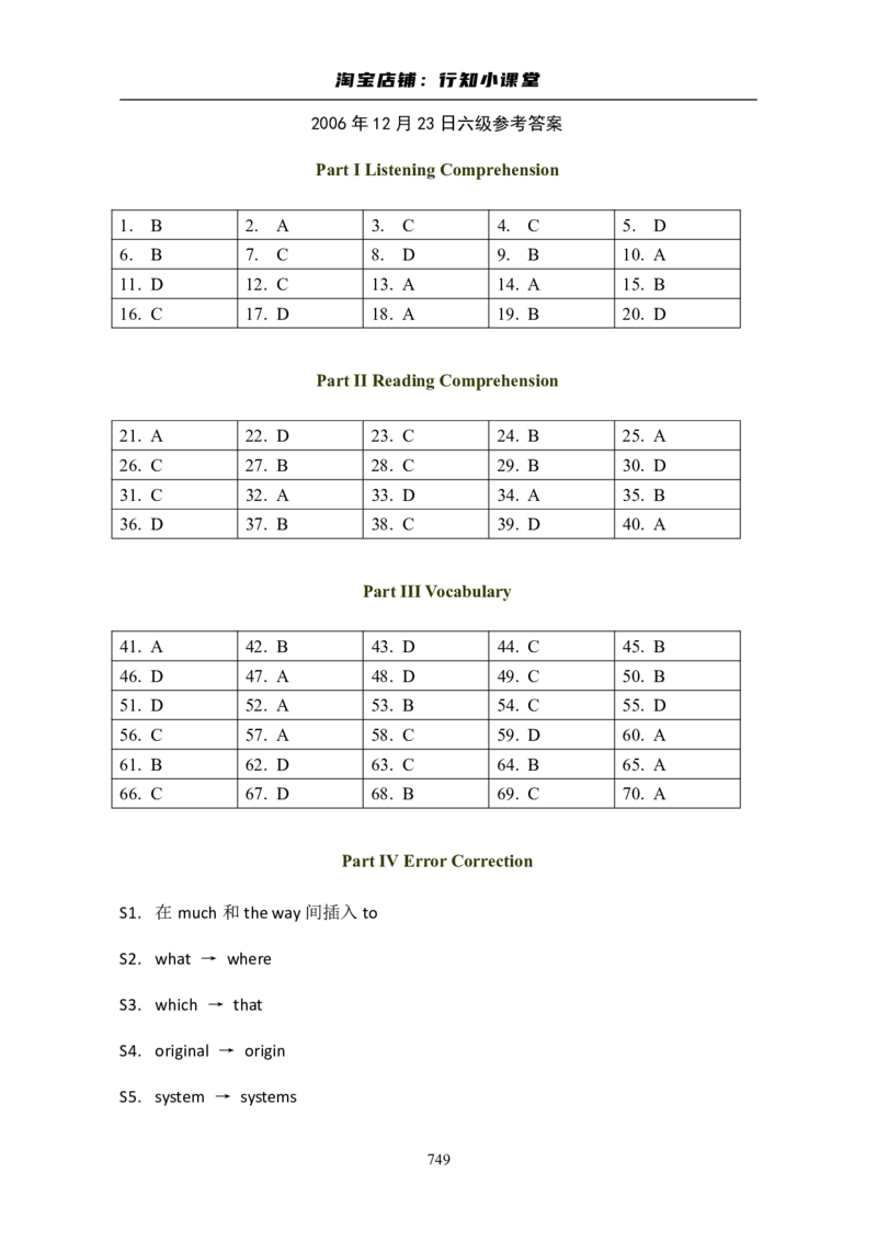 大学英语六级(CET-6)历年真题大全[90-07年37套]_英语四六级整合_英语四六级真题版本二此版为主此文件夹会持续更新_六级真题_1.六级真题+答案解析+听力音频_1990&mdash;2007年6月CET6
