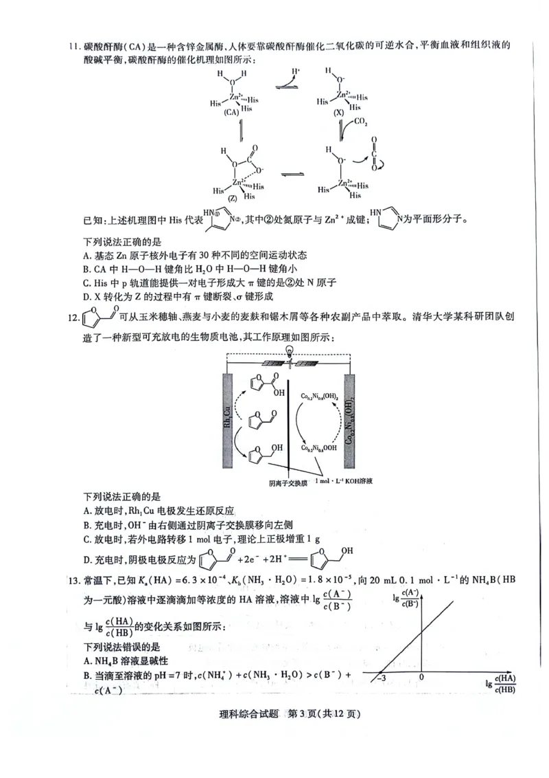 理科综合_2023年8月_01每日更新_17号_2024届天一大联考顶尖计划高中毕业班第一次考试_天一大联考顶尖计划2024届高中毕业班第一次考试理综