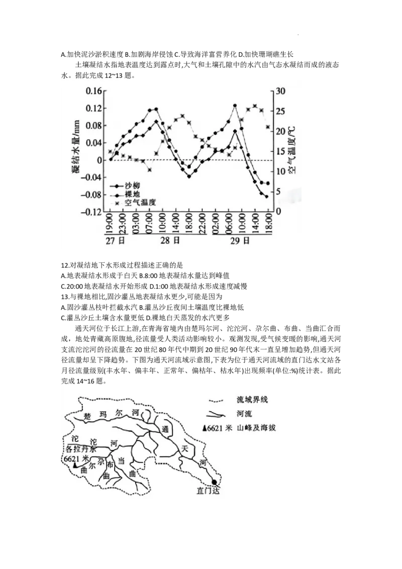 贵州省2023-2024学年高三上学期8月入学考试地理试卷_2023年8月_01每日更新_13号_2024届贵州省高三上学期8月入学考试（金太阳24-11C)_贵州省2024届高三上学期8月入学考试（金太阳24-11C)地理