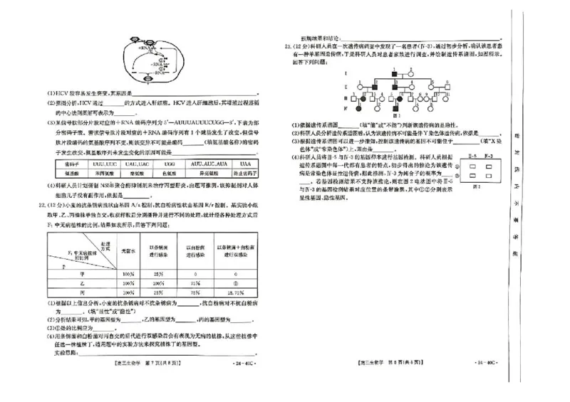 河北省2024届高三上学期9月百万金太阳联考（24-40C1)生物(1)_2023年9月_029月合集_2024届河北省高三上学期9月百万金太阳联考（24-40C1)
