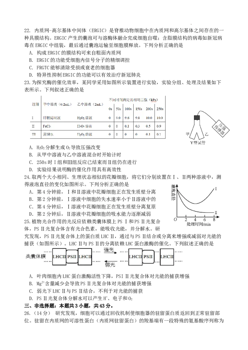 高三生物_2023年8月_01每日更新_20号_2024届江苏省灌南高级中学高三上学期暑期检测（二）_江苏省灌南高级中学2024届高三上学期暑期检测（二）生物