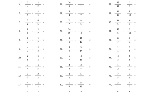 分数加减混合第31~50篇（初级）_编码0121-6年级数学口算计算_口算题（适合5年级）_分数-加减混合（280篇）_（分数）加减混合初级（100篇）