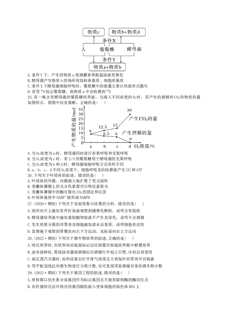 江苏省南京市第九中学2023-2024学年高三上学期8月暑期质量调研生物(1)_2023年8月_028月合集_2024届江苏省南京市第九中学高三8月暑期质量调研