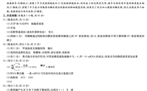 湖南省长沙市第一中学2023-2024学年高三上学期月考卷（三）生物答案(1)_2023年10月_01每日更新_13号_2024届湖南省长沙市第一中学高三上学期月考卷（三）