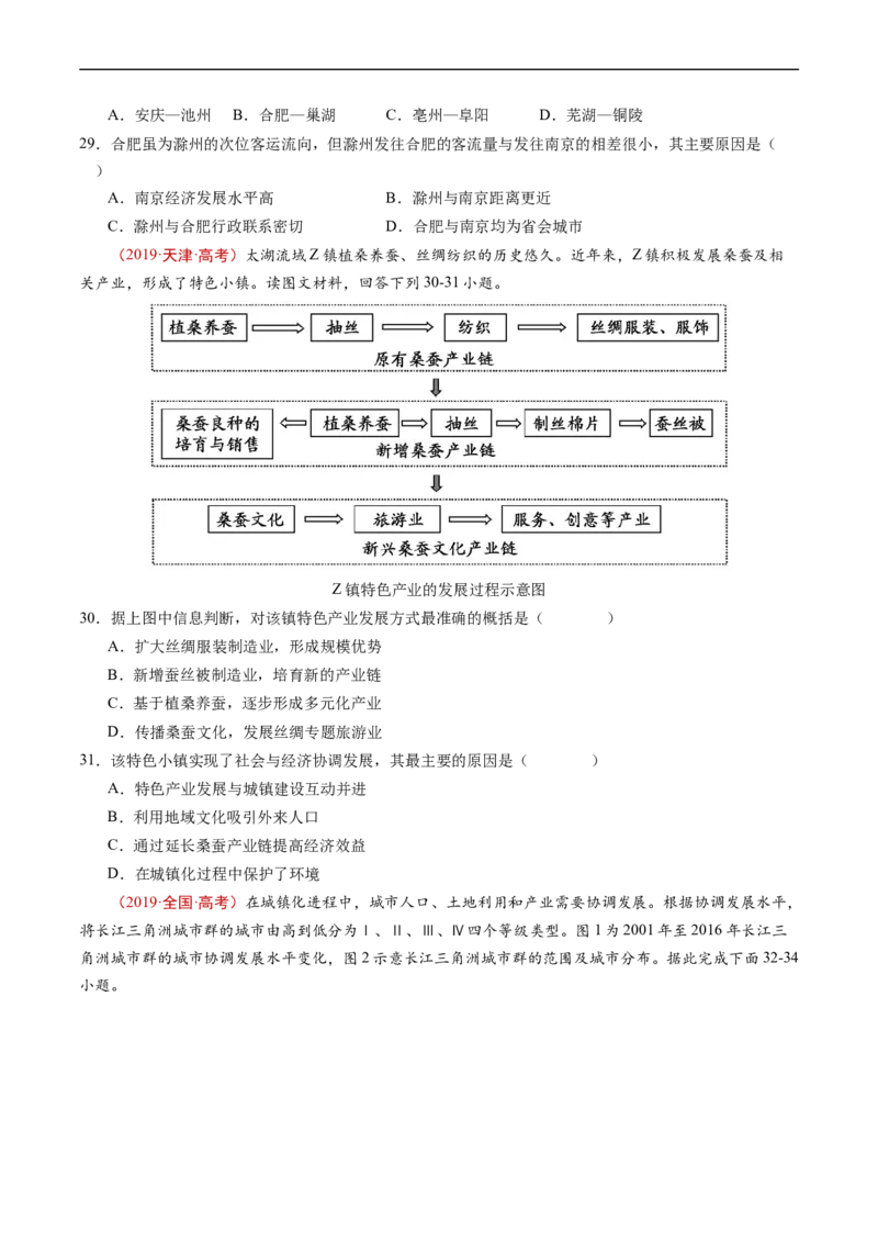 专题16城市、产业与区域发展-五年（2019-2023）高考地理真题分项汇编（原卷版）_赠送：2008-2024全套高考真题_高考地理真题_送高考地理五年真题(2019-2023)分项汇编（全国通用）