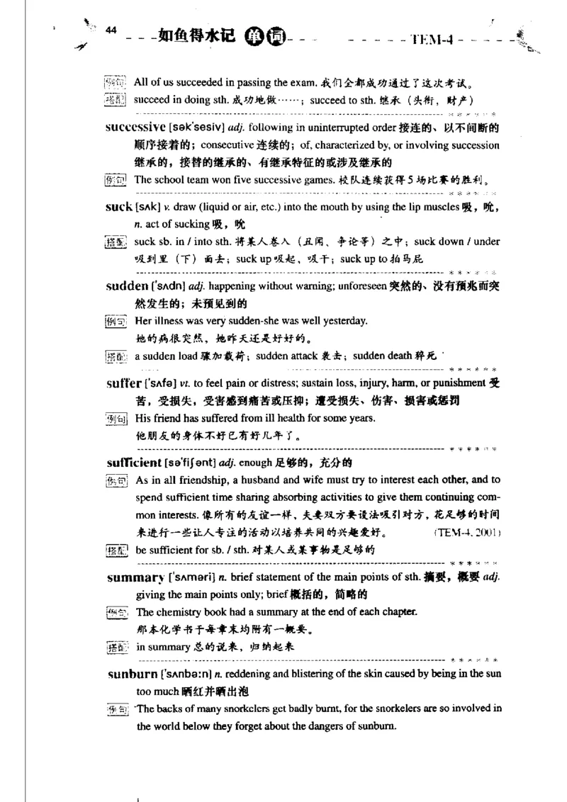 《如鱼得水记单词专业四级词汇语境记忆》_2025专四专八真题及备考资料_2009-2024专四真题+备考资料_2024专四备考资料合辑（电子书）_24专四词汇_专四词汇《如鱼得水记单词》