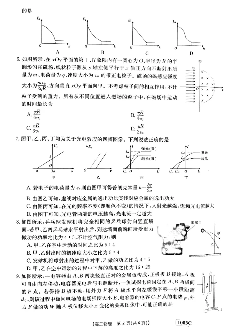 甘肃省白银市靖远县2022-2023学年高三上学期开学考试物理试题(1)_2023年7月_027月合集_2023届金太阳高三9月百万联考1003C