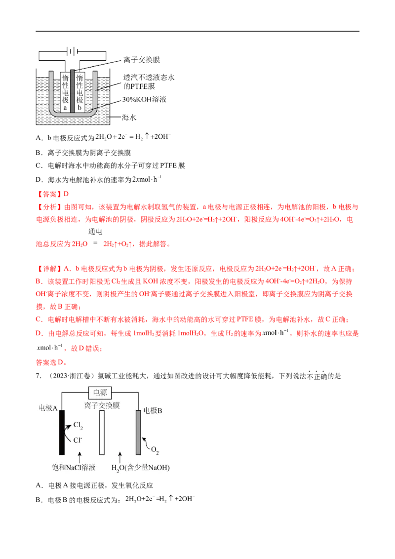 专题08电化学及其应用-五年（2019-2023）高考化学真题分项汇编（全国通用）（解析版）_赠送：2008-2024全套高考真题_高考化学真题_送高考化学五年真题(2019-2023)分项汇编（全国通用）