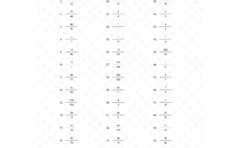 分数乘除混合第1~20篇（高级）答案_编码0121-6年级数学口算计算_口算题（适合6年级）(1)_分数-乘除混合（100篇）_（分数）乘除混合高级（100篇）
