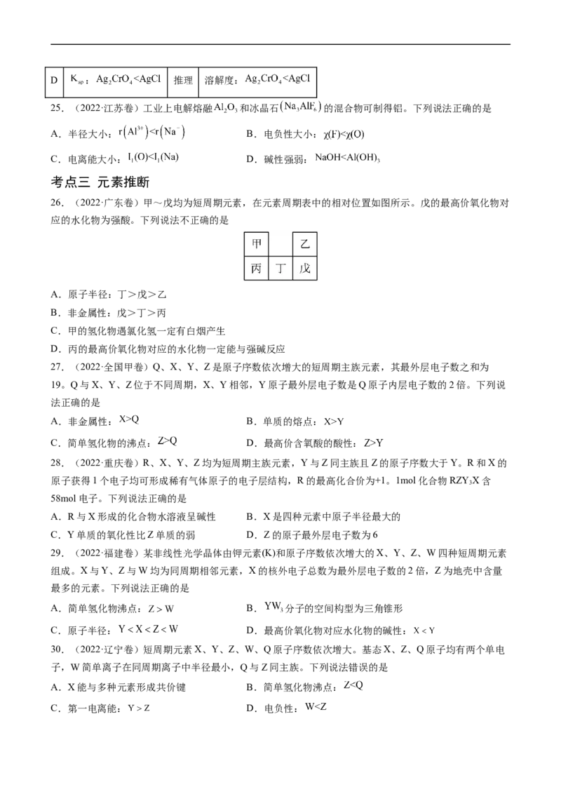 专题06物质结构与性质元素推断-五年（2019-2023）高考化学真题分项汇编（全国通用）（原卷版）_赠送：2008-2024全套高考真题_高考化学真题