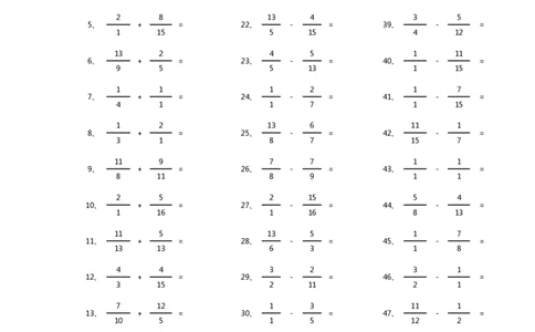 分数加减混合第41-60篇（高级）_编码0121-6年级数学口算计算_口算题（适合5年级）_分数-加减混合（280篇）_（分数）加减混合高级2～（80篇）