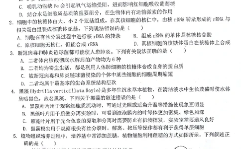 生物试题(1)_2023年10月_0210月合集_2024届甘肃金太阳高三上学期10月阶段检测（24-114C）_甘肃金太阳2024届高三上学期10月阶段检测（24-114C）生物