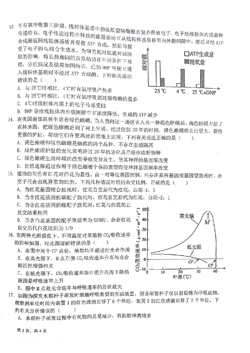 生物试题(1)_2023年10月_0210月合集_2024届甘肃金太阳高三上学期10月阶段检测（24-114C）_甘肃金太阳2024届高三上学期10月阶段检测（24-114C）生物