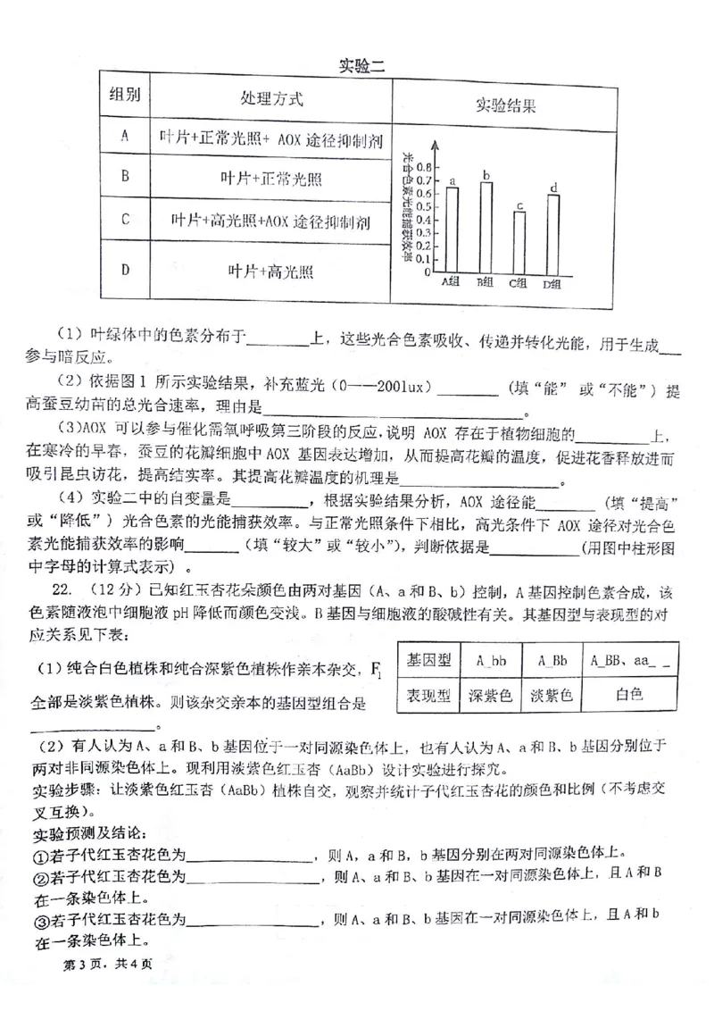 生物试题(1)_2023年10月_0210月合集_2024届甘肃金太阳高三上学期10月阶段检测（24-114C）_甘肃金太阳2024届高三上学期10月阶段检测（24-114C）生物