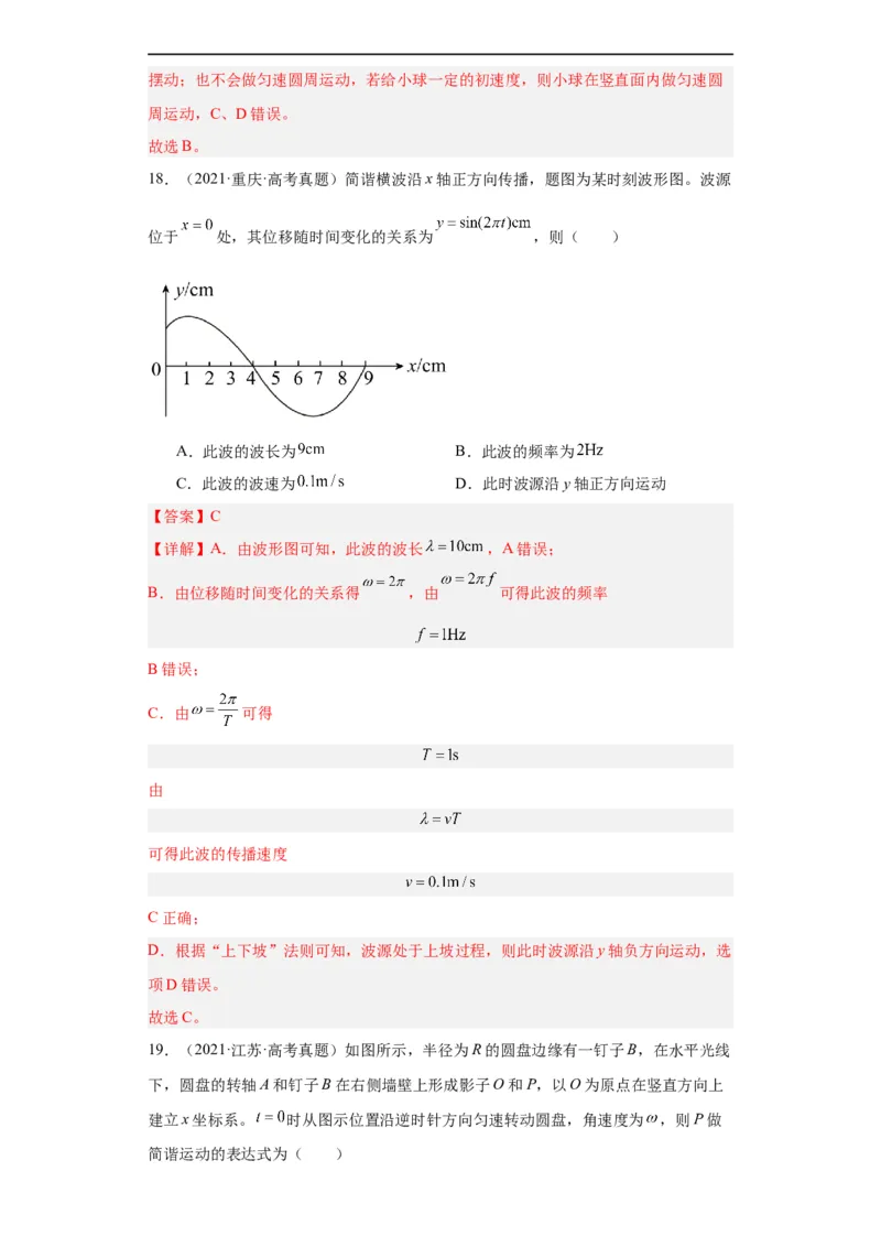 专题13机械振动机械波(解析版)_赠送：2008-2024全套高考真题_高考物理真题_送高考物理五年真题(2019-2023)分项汇编（全国通用）