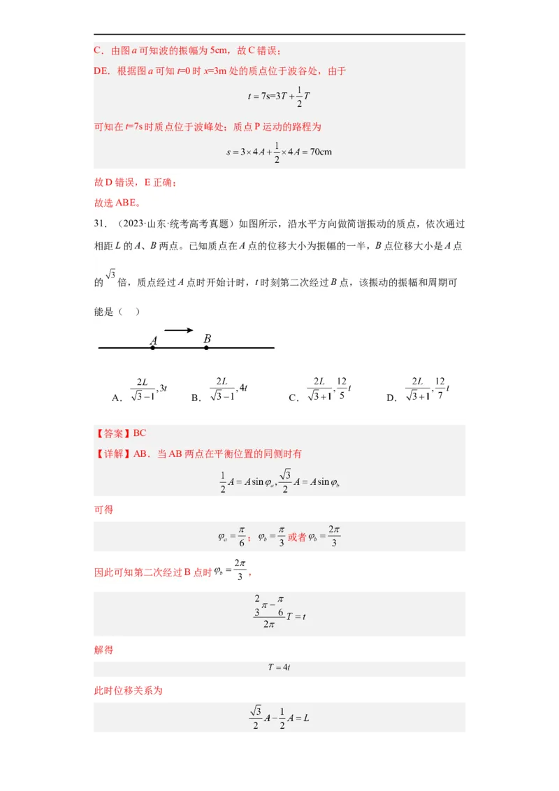 专题13机械振动机械波(解析版)_赠送：2008-2024全套高考真题_高考物理真题_送高考物理五年真题(2019-2023)分项汇编（全国通用）
