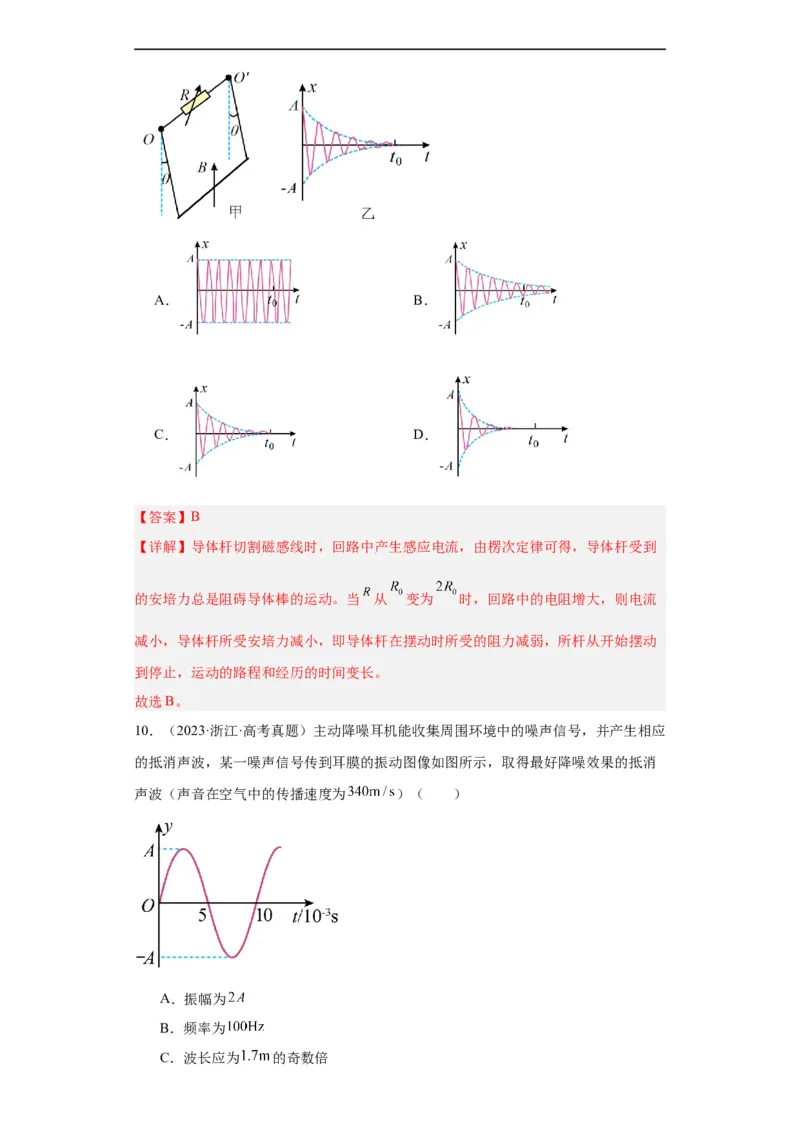 专题13机械振动机械波(解析版)_赠送：2008-2024全套高考真题_高考物理真题_送高考物理五年真题(2019-2023)分项汇编（全国通用）