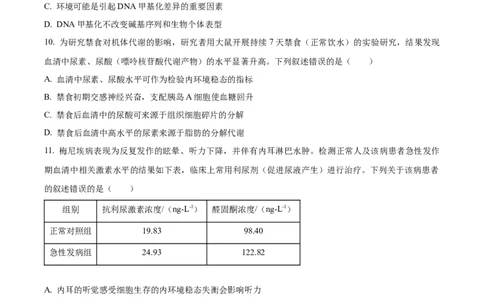 精品解析：2024年新课标高考生物真题吉林卷（原卷版）_2024年高考真题卷_2024年新高考黑龙江、吉林、辽宁高考真题_2024年新高考辽宁卷生物高考真题解析+参考版+适用地区辽宁+黑龙江+吉林