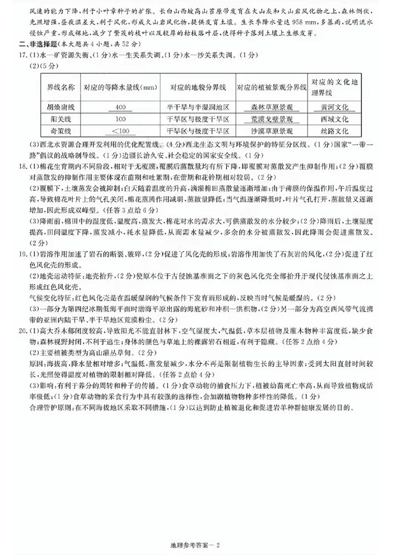 湖南省炎德英才大联考2024届高三上学期第一次质量检测地理答案(1)_2023年9月_029月合集_2024届湖南省炎德英才大联考高三上学期第一次质量检测