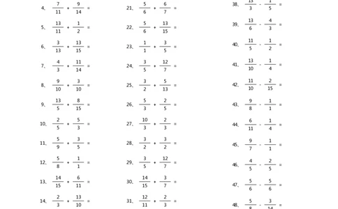 分数加减混合第1-20篇（高级）_编码0121-6年级数学口算计算_口算题（适合5年级）_分数-加减混合（280篇）_（分数）加减混合高级1~（100篇）