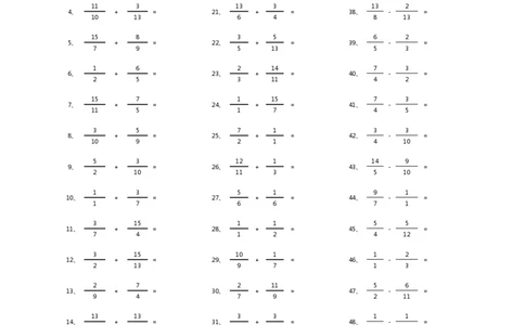 分数加减混合第1-20篇（高级）_编码0121-6年级数学口算计算_口算题（适合5年级）_分数-加减混合（280篇）_（分数）加减混合高级1~（100篇）