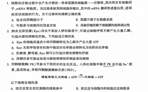 2024北京朝阳高三二模生物试题及答案(1)_2024年5月_025月合集_2024届北京市朝阳区高三二模