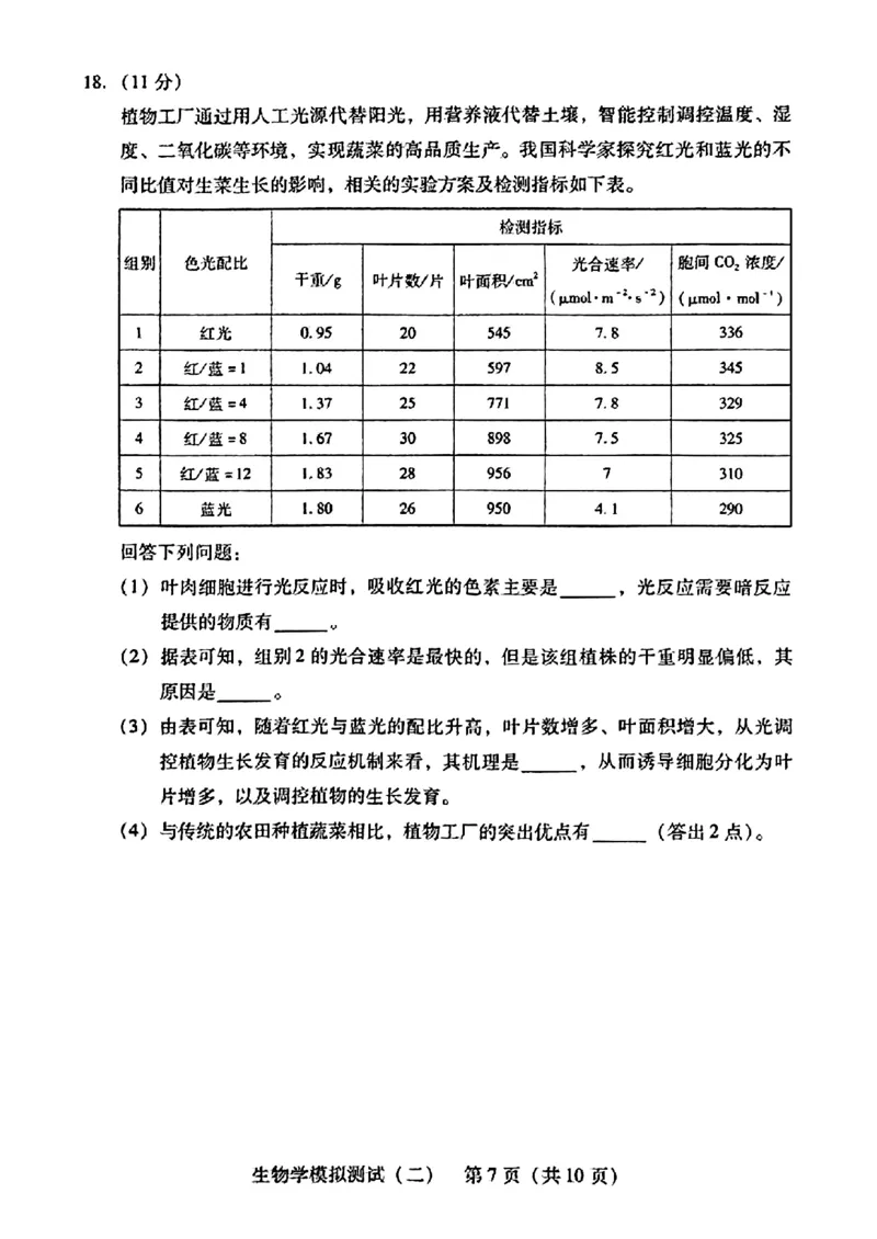 2024届广东省高三下学期4月二模考试-生物学+答案(1)_2024年4月_024月合集_2024届广东省高三下学期4月二模考试