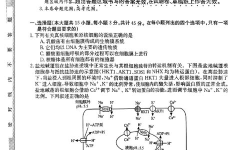 2024届安徽省皖南八校高三下学期4月第三次联考生物+答案(1)_2024年4月_024月合集_2024届安徽省皖南八校高三下学期4月第三次联考