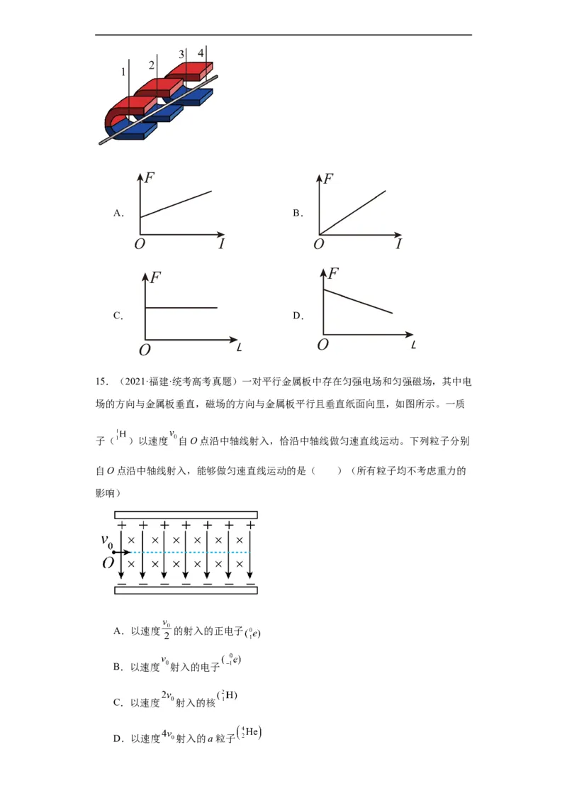 专题09磁场(原卷版)_赠送：2008-2024全套高考真题_高考物理真题_送高考物理五年真题(2019-2023)分项汇编（全国通用）