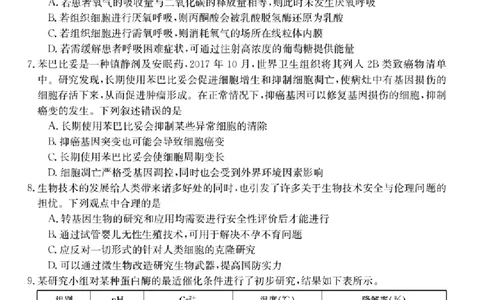 浙江强基联盟2023学年第一学期高三年级9月联考生物(1)_2023年9月_029月合集_2024届浙江强基联盟高三上学期9月联考