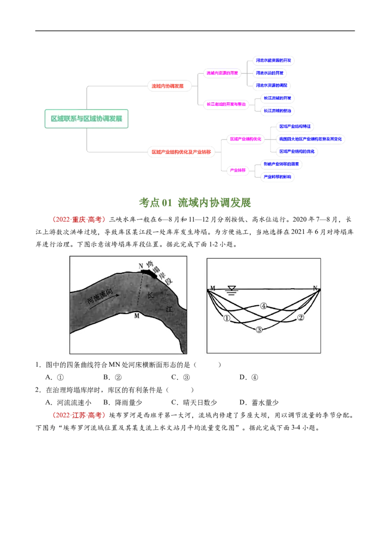 专题17区域联系与区域协调发展-五年（2019-2023）高考地理真题分项汇编（原卷版）_赠送：2008-2024全套高考真题_高考地理真题_送高考地理五年真题(2019-2023)分项汇编（全国通用）