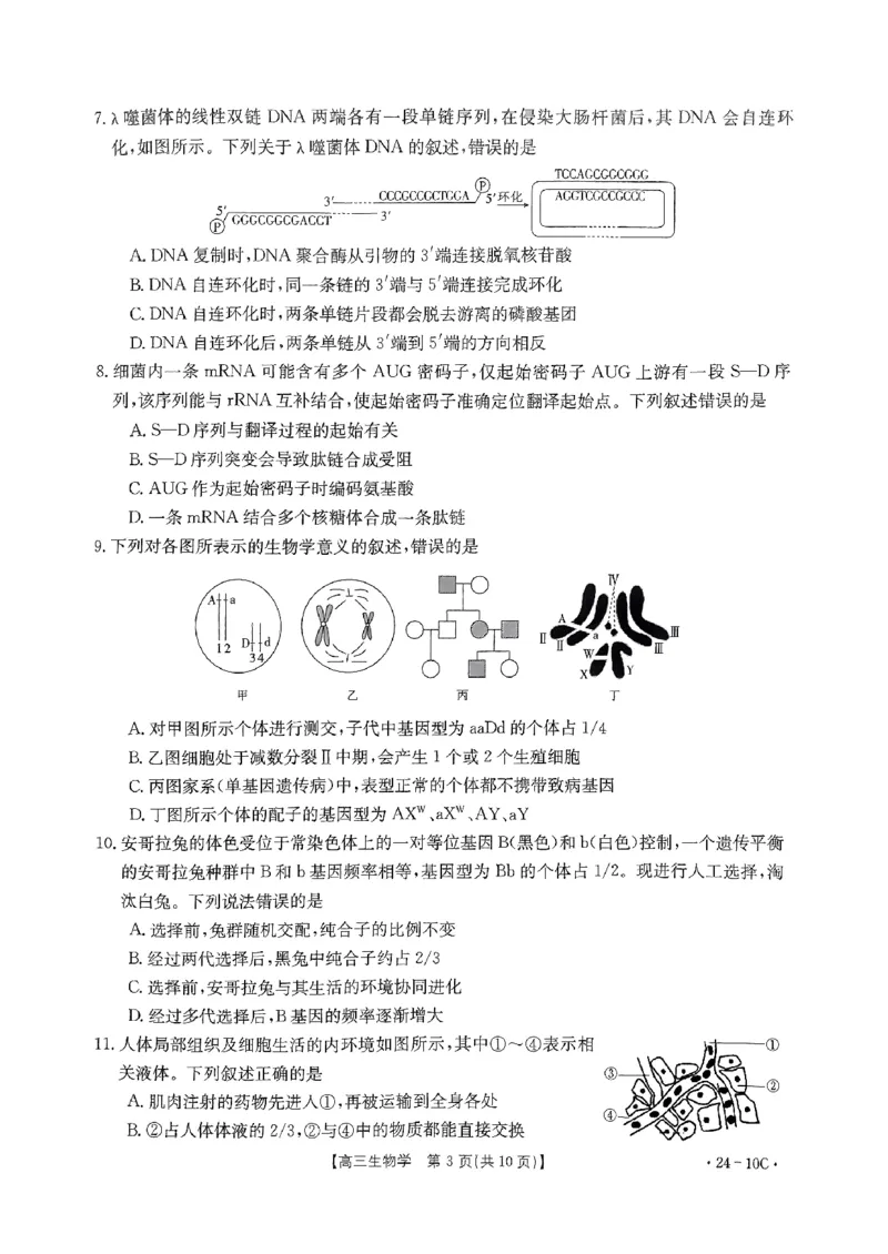 河南省名校联考2024届高三上学期入学摸底考试生物(1)_2023年8月_028月合集_2024届河南省名校联考高三上学期入学摸底考试（全科）