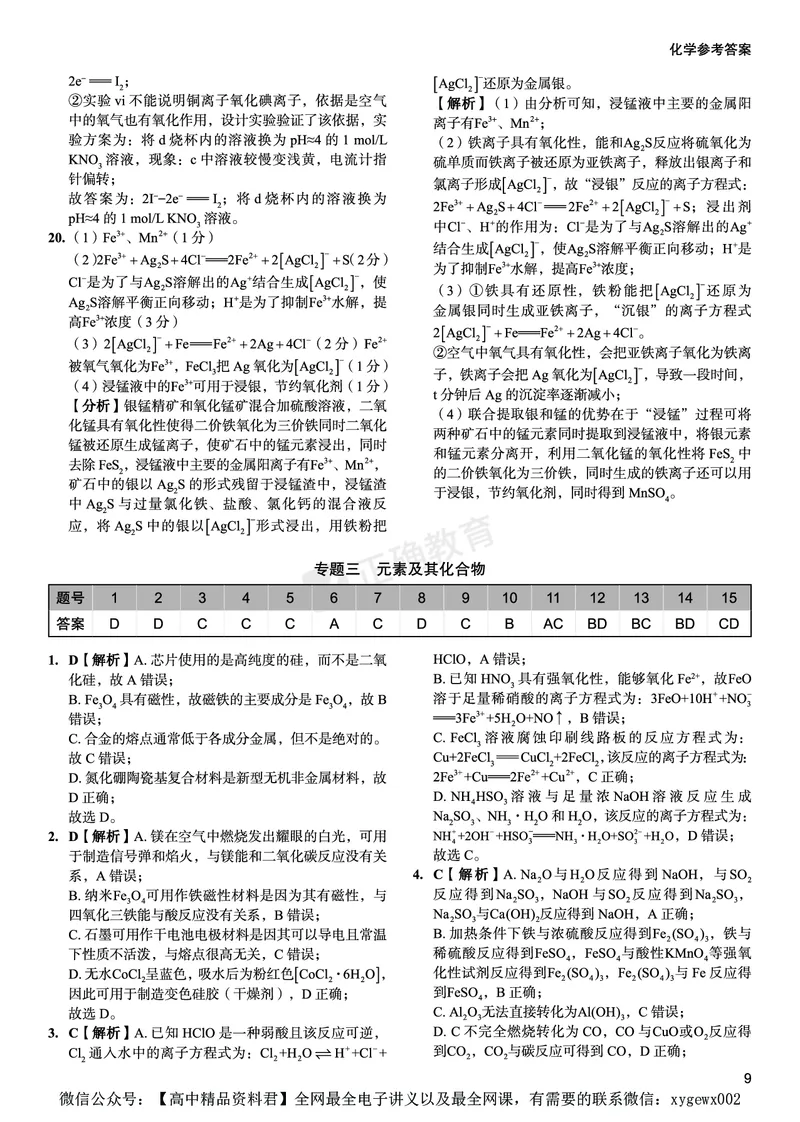 新高考《正确小卷》2024总复习化学质检卷答案_2024高考押题卷_72024正确教育全系列_2024年正确小卷全系列_（新高考）2024《正确小卷&middot;复习质检卷》（九科全）各两套