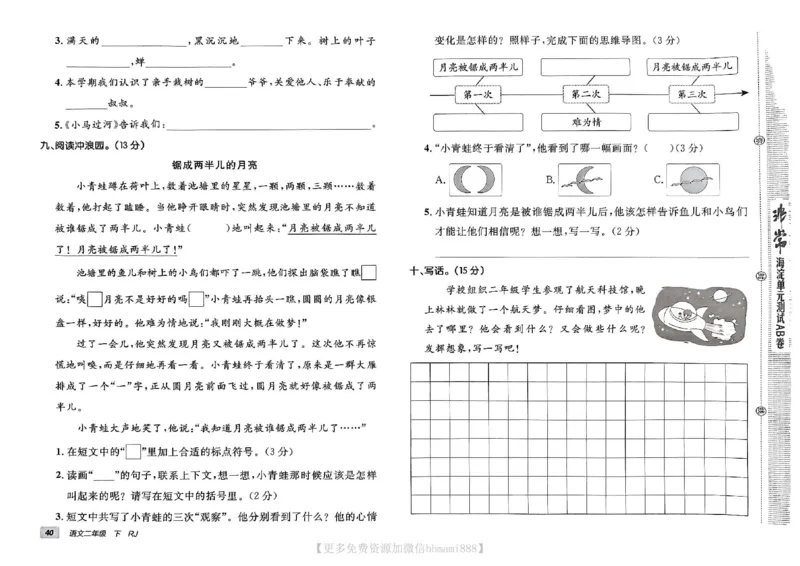 《非常海淀单元测试AB卷》24春语文2年级下册（RJ）_二年级上下册资料_小学二年级学习资料-25年更新版_2-02、小学二年级语文下册_2-2-2、练习题、作业、试题、试卷_电子册类