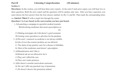 六级通关模拟卷第一套_英语四六级整合_英语四六级真题版本一此版本可作为补充_大学英语CET6_X0_03-六级模拟题_六级模拟题1-5套（赠送）_六级通关模拟卷（1）