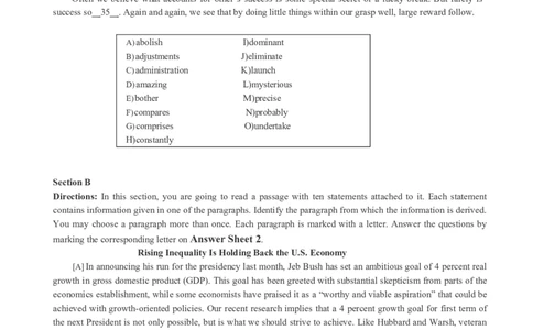 六级通关模拟卷第一套_英语四六级整合_英语四六级真题版本一此版本可作为补充_大学英语CET6_X0_03-六级模拟题_六级模拟题1-5套（赠送）_六级通关模拟卷（1）