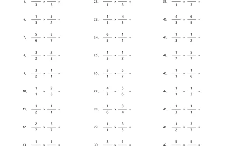 分数乘法第31~50篇（初级）_编码0121-6年级数学口算计算_口算题（适合6年级）(1)_分数-乘法（200篇）_（分数）乘法初级（100篇）