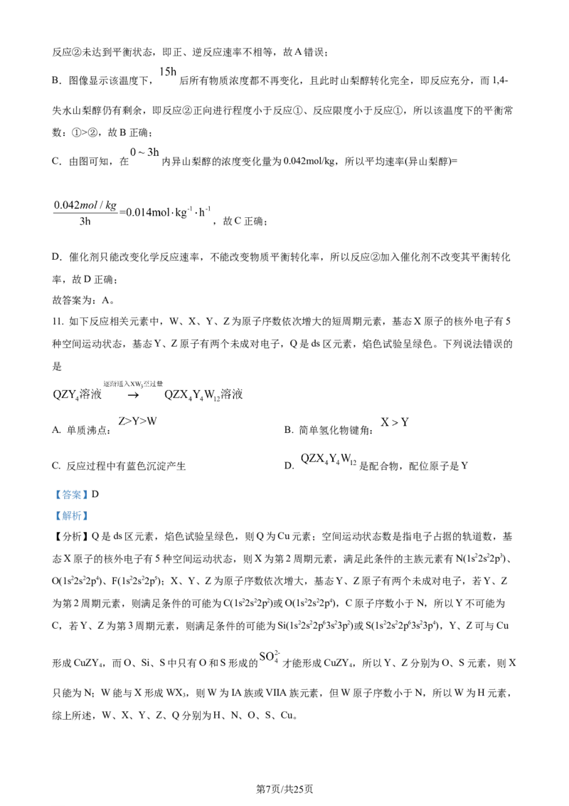 精品解析：2024年高考辽宁卷（黑、吉、辽）化学真题（解析版）_2024年高考真题卷_2024年新高考黑龙江、吉林、辽宁高考真题