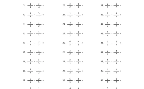 分数减法第61-80篇（初级）_编码0121-6年级数学口算计算_口算题（适合5年级）_分数-减法（200篇）_（分数）减法初级（100篇）