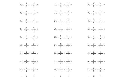 分数减法第61-80篇（初级）_编码0121-6年级数学口算计算_口算题（适合5年级）_分数-减法（200篇）_（分数）减法初级（100篇）