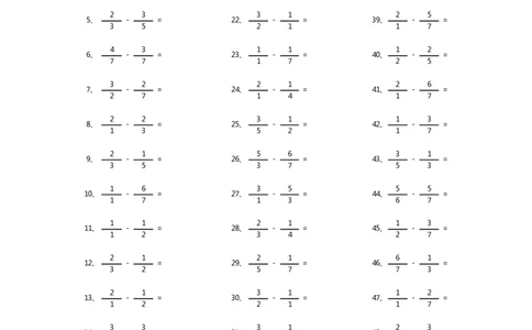 分数减法第61-80篇（初级）_编码0121-6年级数学口算计算_口算题（适合5年级）_分数-减法（200篇）_（分数）减法初级（100篇）