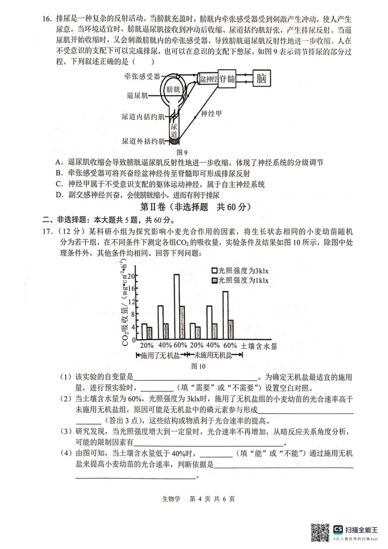 2024届&ldquo;贵百河&rdquo;4月高三质量调研联考试题（生物）_2024年4月_01按日期_18号_2024届广西&ldquo;贵百河&rdquo;4月高三质量调研联考_2024届&ldquo;贵百河&rdquo;4月高三质量调研联考试题（生物）
